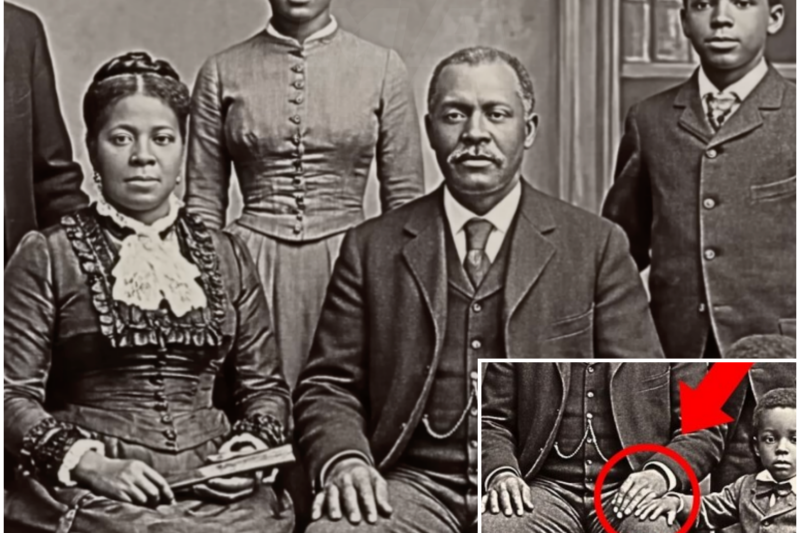 It was just a family portrait — but look more closely at the hand of the youngest child